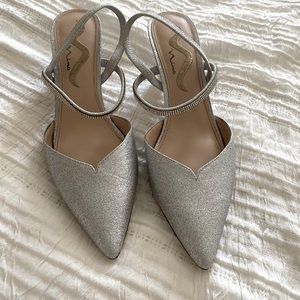 Sparkly Silver Nina Heels